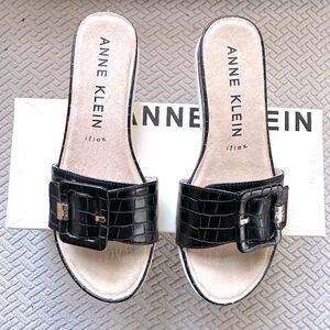 ANNE KLEIN SLIP-ON WEDGE SANDAL with IFLEX TECHNOLOGY